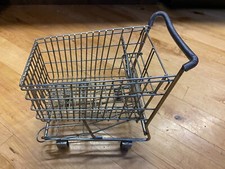 Usado, Carrinho de compras metal tom prata decoração retangular pequena loja display 12"x 12"x 7+ comprar usado  Enviando para Brazil