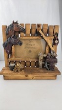 Quadro Country Western Horse Barn Farn Ranch Horses Woden 6"x4"   comprar usado  Enviando para Brazil