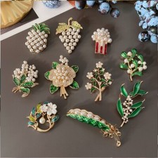 Broche vintage de lujo con flor de perlas fiesta boda alfileres antiguos accesorios segunda mano  Embacar hacia Mexico