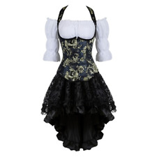 Usado, Vestido espartilho gótico feminino bordado floral busto espartilho colete conjunto saia de renda comprar usado  Enviando para Brazil