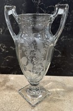 Vaso de vidro Tiffin FÚCSIA troféu urna vaso flor gravado 11" RARO ESTADO PERFEITO DESLUMBRANTE comprar usado  Enviando para Brazil