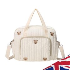 Bolsa tote utilitária acolchoada urso/flor algodão tiracolo bolsa maternidade bolsa de bagagem comprar usado  Enviando para Brazil