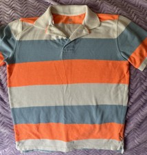 Camisa polo infantil Gap listrada SS laranja azul pique algodão colarinho GG comprar usado  Enviando para Brazil