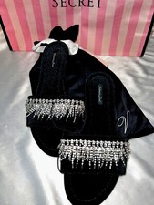 Chinelos Victorias Secret Bling Slides Flip Flips sola de veludo pequeno com bolsa comprar usado  Enviando para Brazil