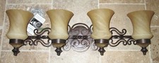 Kalco Hamilton 4444 Hierro Forjado a Mano 4 Luces Tocador Baño Accesorio Bronce segunda mano  Embacar hacia Mexico