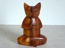 Wooden cat figurine for sale  BURY ST. EDMUNDS