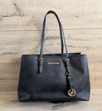 Bolsa tote Michael Kors jet set ombro grande bolsa de mão couro saffiano preta comprar usado  Enviando para Brazil
