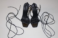 Sandálias Schutz Vikki com cadarço preto tornozelo salto alto sapatos tamanho 8B comprar usado  Enviando para Brazil