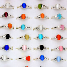 Lotes al por mayor de 100 anillos de piedra ojo de gato estilo mixto para mujer anillo P de plata segunda mano  Embacar hacia Mexico