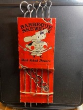 Conjunto de espetos 6 aço inoxidável churrasqueira shish kebab 14” NOS, vintage comprar usado  Enviando para Brazil