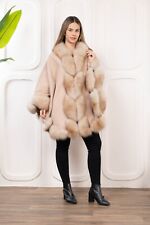 Usado, Novo!! Poncho bege capa de cashmere com detalhe de pele de raposa real luxo comprar usado  Enviando para Brazil