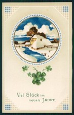 Cartão postal Art Nouveau paisagem de inverno trevo de quatro folhas sorte Kopal 1588 TC2792 comprar usado  Enviando para Brazil