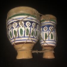 Par de TAMBORES BONGO VINTAGE UNIDOS PINTADOS À MÃO de cerâmica pele retrô comprar usado  Enviando para Brazil