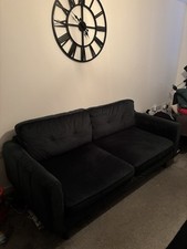 Green velvet sofa for sale  ABERGAVENNY