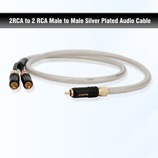 Cabo divisor HIFI banhado a prata RCA Y 1 macho para 2 machos plugue RCA cabo subwoofer comprar usado  Enviando para Brazil