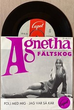 7" AGNETHA FALTSKOG  1967 SWEDISH PS 7" SINGLE  -  FOLJ MED MIG  -  BEFORE ABBA, usado comprar usado  Enviando para Brazil