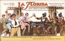 Cartão postal vintage Cuba Havana Ponce de Leon Discovering La Florida bar restaurante comprar usado Cartão postal vintage Cuba Havana Ponce de Leon Discovering La Florida bar restaurante comprar usado  Enviando para Brazil