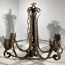 Candelabro antigo de ferro forjado francês rústico recuperado teto 6 luminárias comprar usado  Enviando para Brazil