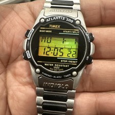 Relógio masculino digital cronógrafo alarme Timex Atlantis 100 Indiglo vintage funcional, usado comprar usado  Enviando para Brazil