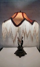 Usado, Abajur boudoir estilo vitoriano vintage acabamento bronze abajur rosa frisado querubins comprar usado  Enviando para Brazil