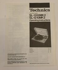 Technics SL-1200 SL-1210 MK2 toca-discos / proprietário do toca-discos / manual do usuário *Origem comprar usado  Enviando para Brazil
