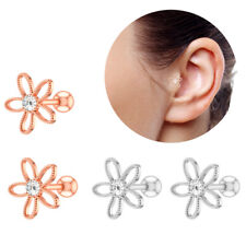 1 par de pendientes de cartílago de flores de 16 g Tragus hélice oreja perno perforación joyería segunda mano  Embacar hacia Mexico