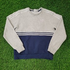 Moletom Adidas Trefoil Adolescentes Grande 18x21 Cinza Azul Marinho comprar usado  Enviando para Brazil