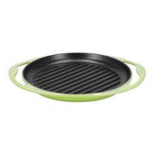 Usado, Grelha redonda Le Creuset verde kiwi cabo duplo 10-1/4" diâmetro ferro fundido comprar usado  Enviando para Brazil
