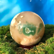 Esfera de quartzo ágater flor de cerejeira verde natural 160G amostra de bola de cristal, usado comprar usado  Enviando para Brazil