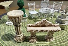 Lote de móveis de jardim de fadas para casa de bonecas fonte de sapo de arame branco libélula banho de pássaro, usado comprar usado  Enviando para Brazil