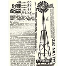 Usado, Torre basculante de aço galvanizado Aermotor Co Chicago San Francisco 1892 anúncio AG2-8 comprar usado  Enviando para Brazil