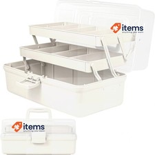 Creahaus 12,5 polegadas 3 camadas caixa de armazenamento multiuso/caixas de armazenamento de artesanato branco, usado comprar usado  Enviando para Brazil