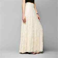 Usado, Saia maxi longa plissada de chiffon camada dupla de renda elástica cintura longa comprar usado  Enviando para Brazil