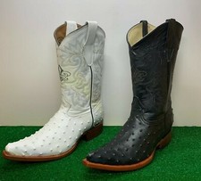 Botas masculinas de couro com estampa de avestruz cowboy ocidental 2X Bota Avestruz Punta Larga 097 comprar usado  Enviando para Brazil