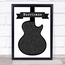 Estampa de letra de música de guitarra Hurricane preto e branco comprar usado  Enviando para Brazil