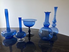 Mundgeblasene glasvasen blau gebraucht kaufen  Hannover