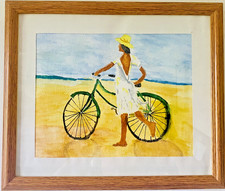 Framed watercolour beach for sale  MAIDSTONE