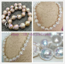Colar de pérolas Edison barroco grande 13-16mm natural do mar do sul roxo/branco AAA+ comprar usado  Enviando para Brazil