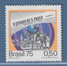 Brasilien 1975 Zeitung O Estado de Sao Paulo berittener Verkäufer Mi-Nr. 1467 ** comprar usado  Enviando para Brazil
