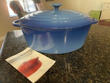 Forno oval holandês Staub Basix ferro fundido esmaltado 6Qt #31 azul ombré França vintage comprar usado  Enviando para Brazil