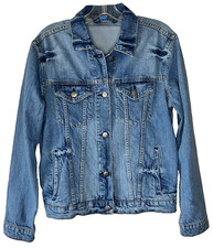 Distressed denim trucker for sale  Harrodsburg