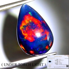 Certificado Grátis Pera AAA Floral Flash Play Of Color Opala Preta 3,21 Ct 14x9 mm comprar usado  Enviando para Brazil