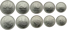 BRAZYLIJSKI ZESTAW 5 MONET 1 - 50 CRUZEIROS 1982 - 1985 ROŚLINY KOŚCIÓŁ NIEOBIEGOWY na sprzedaż  PL