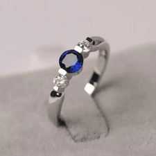 sapphire diamond trilogy ring for sale  CROYDON