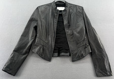 Jaqueta Max Mara Feminina Tamanho 8 Couro Preto Moto Amanteigada Macia - LEIA!!! comprar usado  Enviando para Brazil