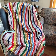 Striped handcrafted afghan for sale  Deer Isle