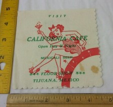 Guardanapo de coquetel desenho animado California Cafe Tijuana México anos 1940-50 servicemen comprar usado  Enviando para Brazil