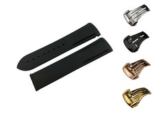 Pulseira/pulseira de borracha/silicone preta 20/22 mm compatível com modelos de relógio OMEGA fecho de implantação comprar usado  Enviando para Brazil