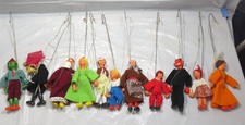 11 x Vtg Wooden Marionette Puppet Collection Traditional String Dolls comprar usado  Enviando para Brazil