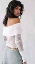 Usado, URBAN OUTFITTERS Jumper Top Bardot Malha Transparente Sophia Creme GG serve 10-12 ❤️ NOVO comprar usado  Enviando para Brazil
